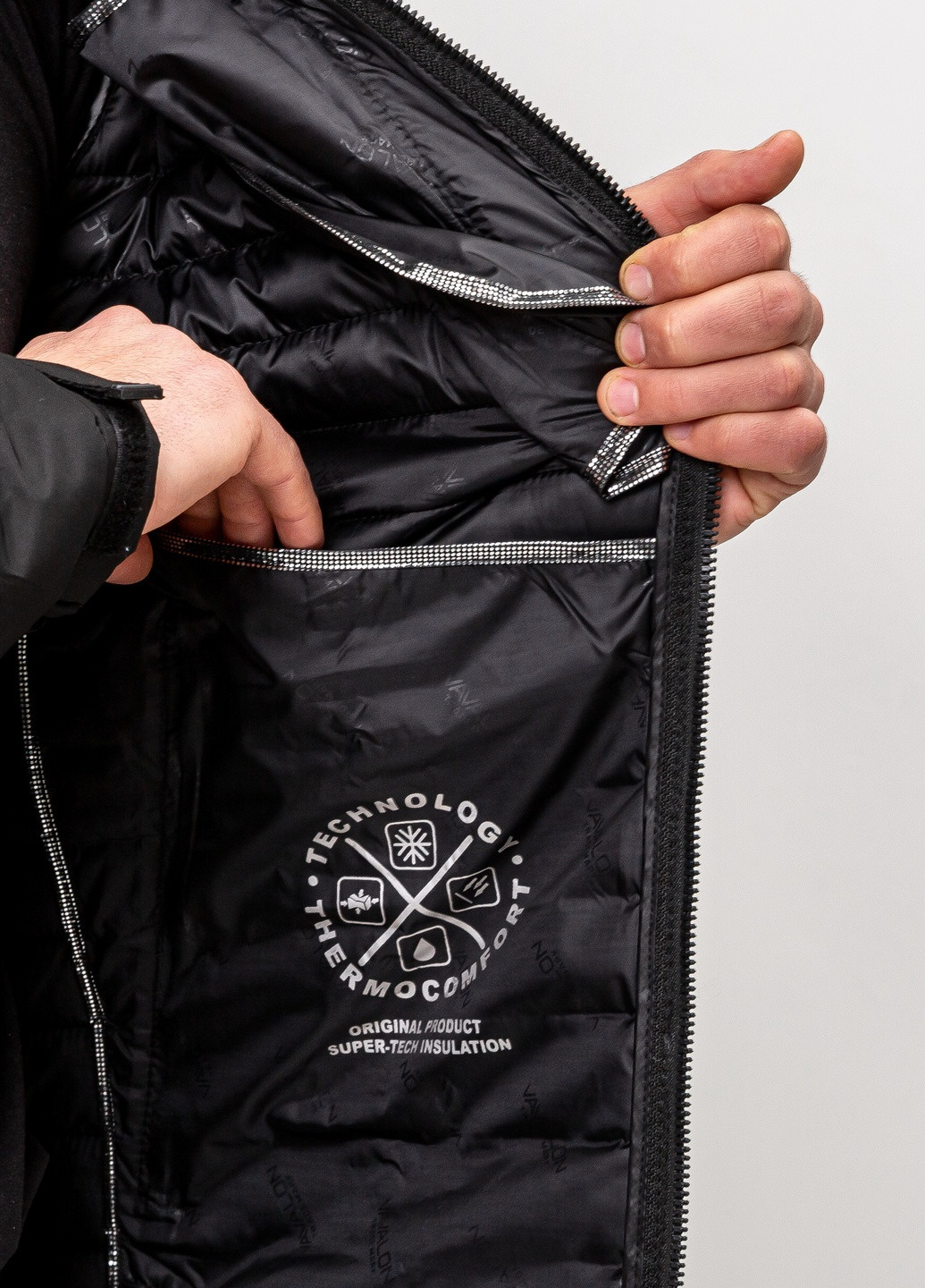 Чорна демісезонна чоловіча весняна куртка великого розміру бренд vavalon SK