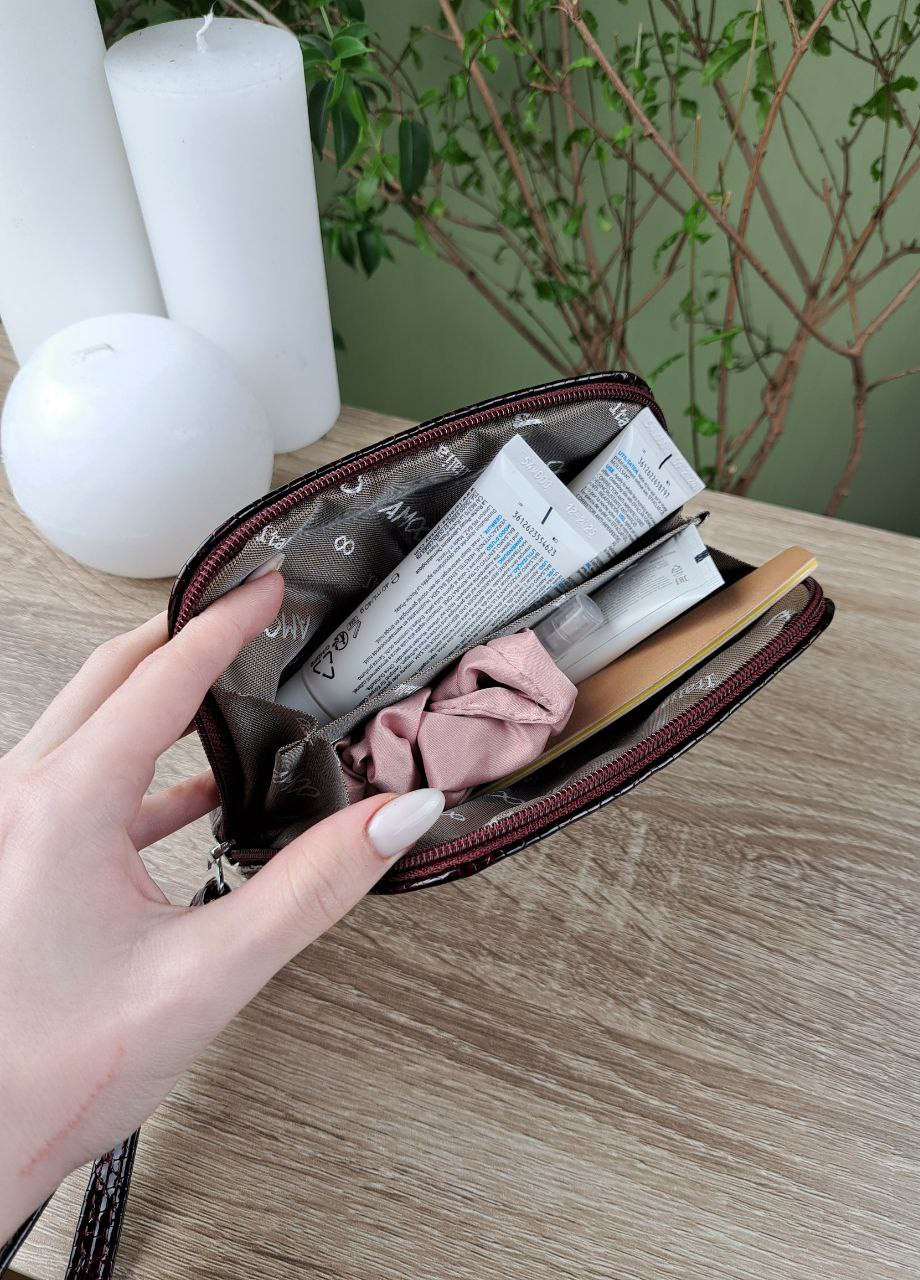 Косметичка з натуральної шкіри на два відділи з ручкою VI&VA (258996236)