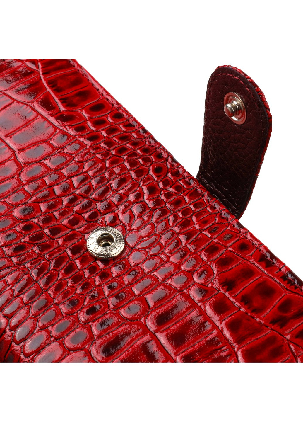 Яскраве жіноче портмоне з натуральної шкіри з тисненням під крокодила 21852 Червоний Canpellini (259815806)