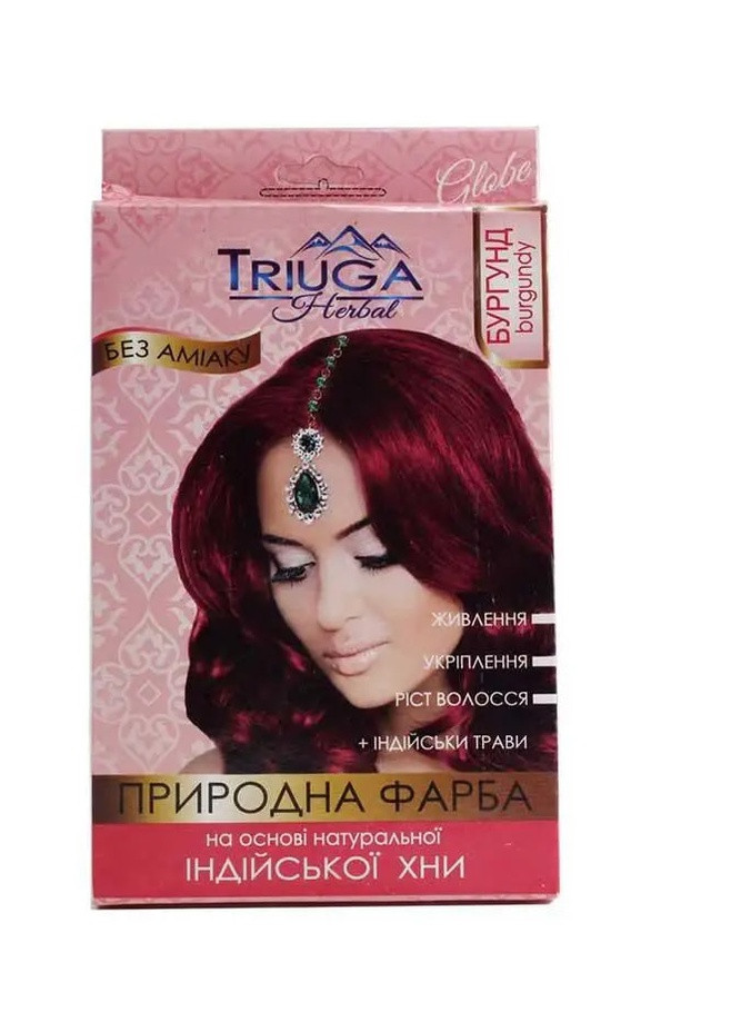 Фарба натуральна для волосся Triuga на основі хни Бургунд 25 г Triuga Herbal (258576721)