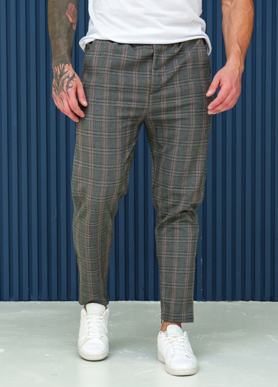 Серые классические демисезонные укороченные, классические, прямые, зауженные брюки Vakko