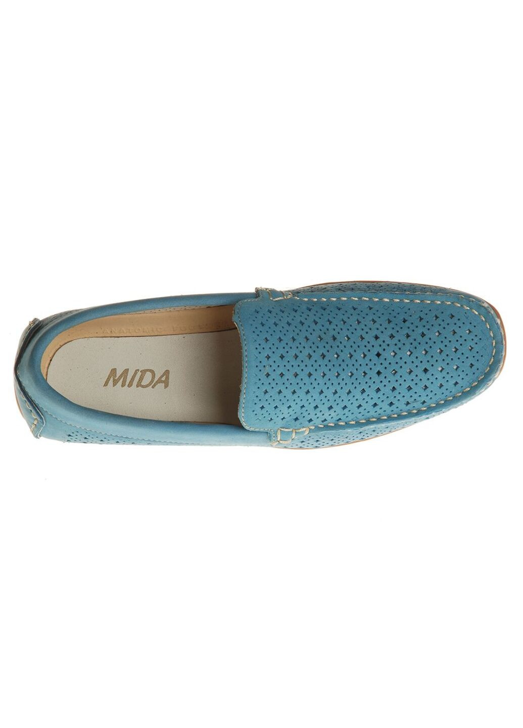 Синие мокасины подростковые для мальчиков бренда 7300037_(328) Mida без шнурков