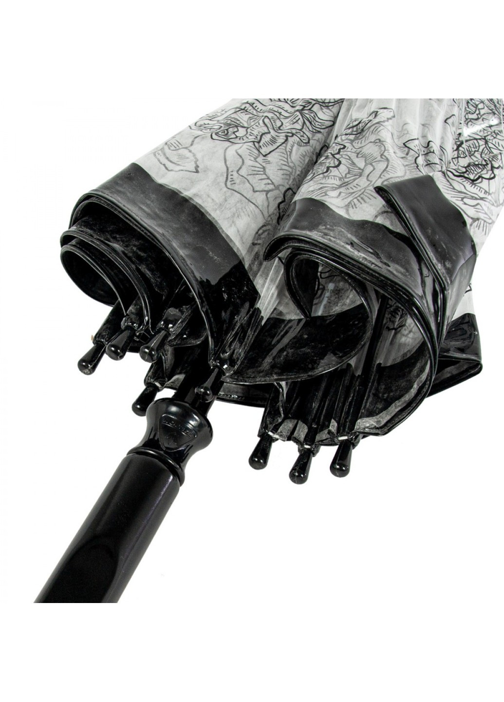 Жіноча механічна парасолька-тростина Birdcage-2 L042 Black Rose (Чорна троянда) Fulton (262449436)