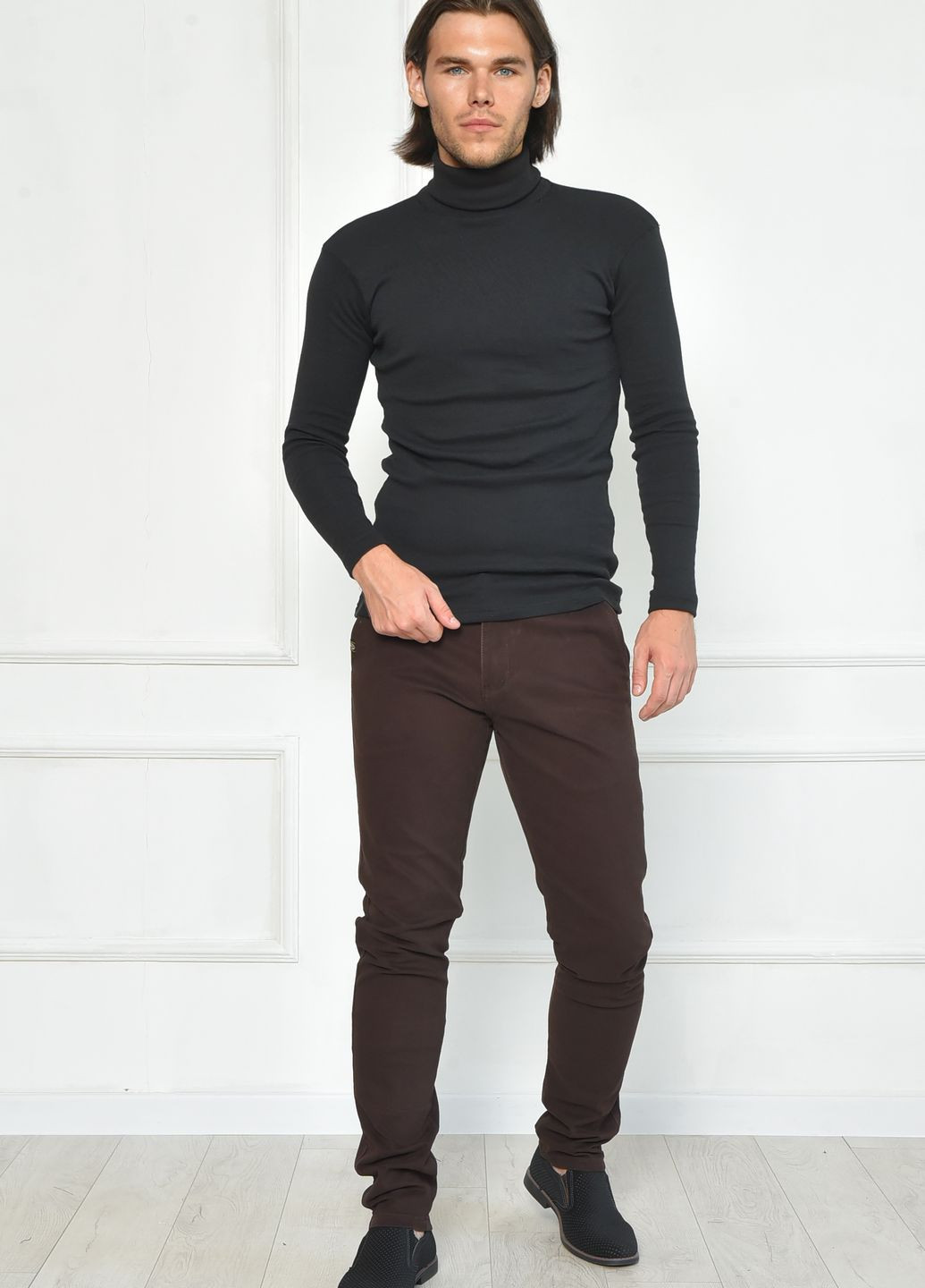 Штани чоловічі темно-коричневого кольору Let's Shop (262442775)