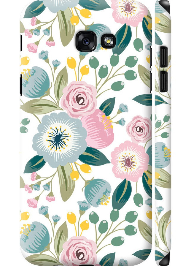 3D пластиковый матовый чехол 'Цветочные обои v2' для Samsung Galaxy A7 (2017) Endorphone Samsung Galaxy A7 (2017) (258086760)