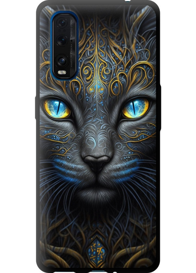 TPU черный чехол 'Кошка' для Endorphone Oppo Find X2 (258298699)