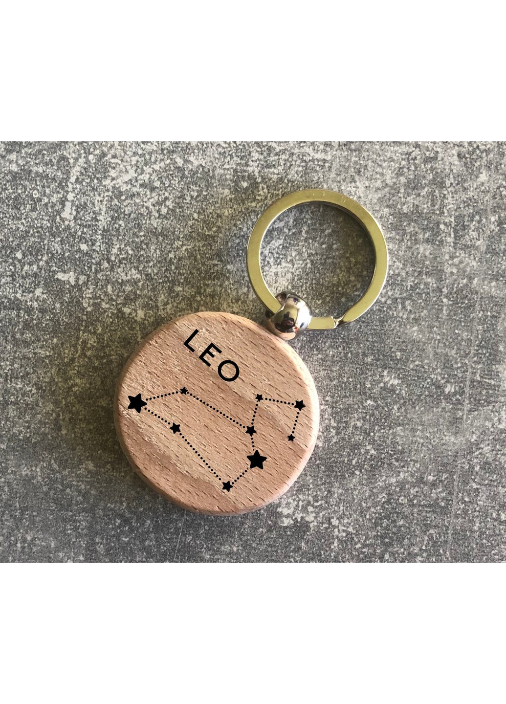 Круглий Дерев’яний брелок з сузір’ям зодіака «Лев» ЗаСвіт (261255800)