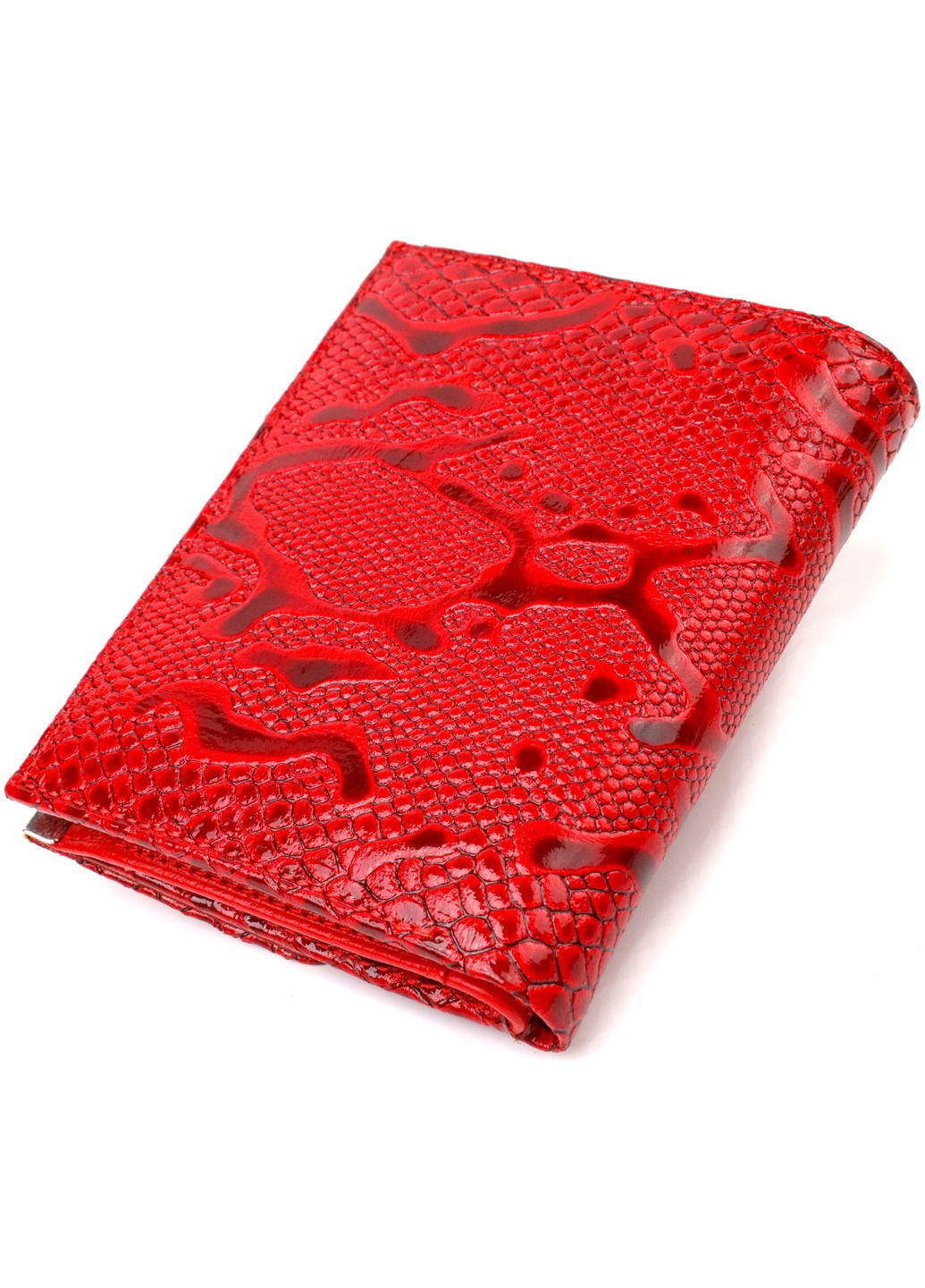 Чудовий гаманець для жінок середнього розміру з натуральної шкіри з тисненням під рептилію 21818 Червоний Canpellini (259873968)
