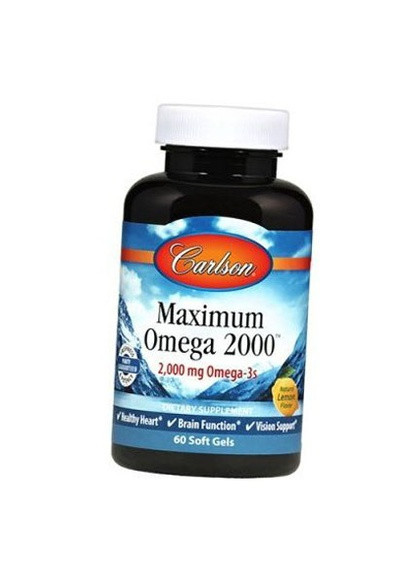 Maximum Omega 2000 mg 60 Soft Gels Natural Lemon Flavor Carlson Labs (256723156)