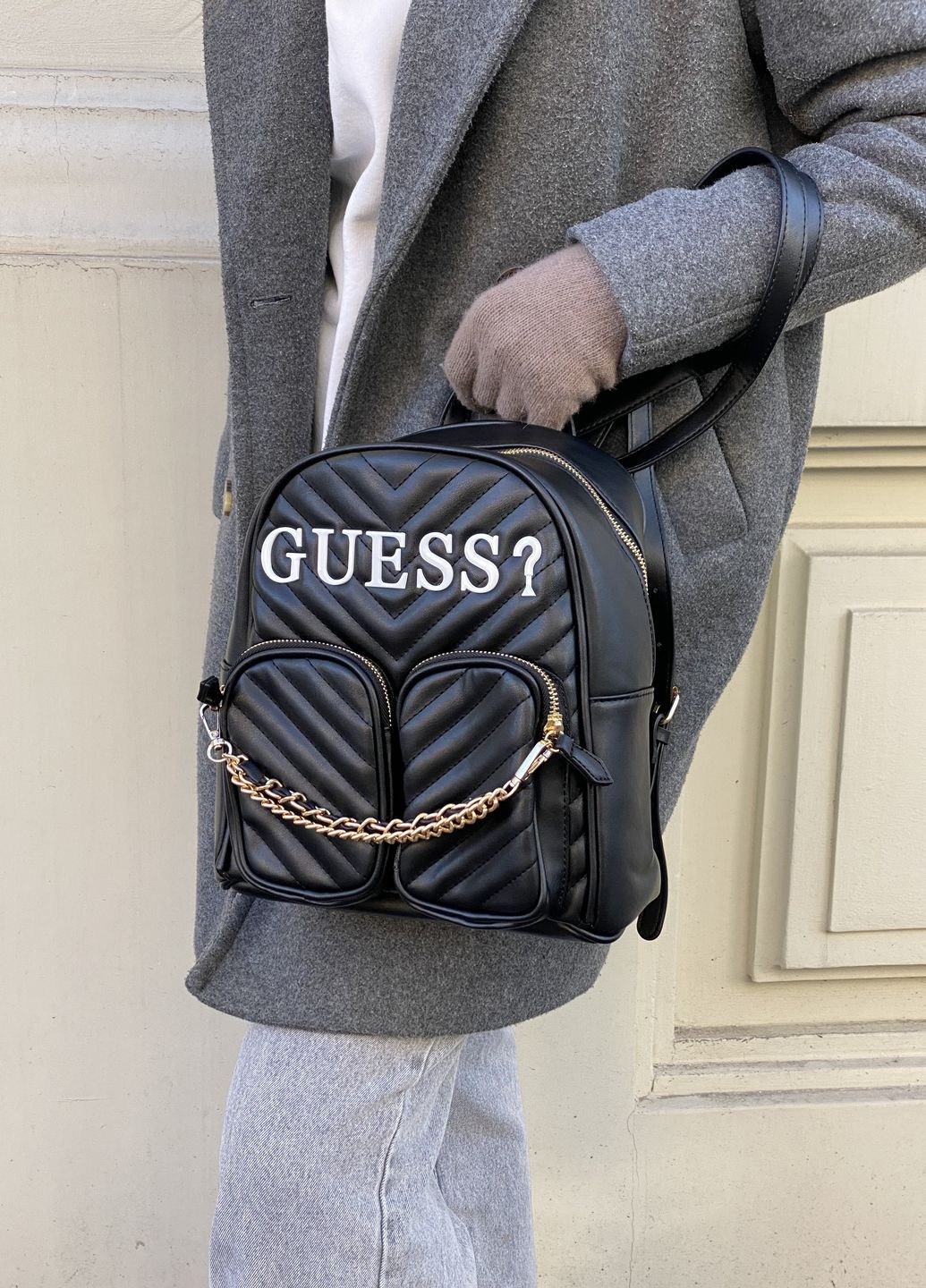 Жіночий рюкзак чорний Guess (275864275)