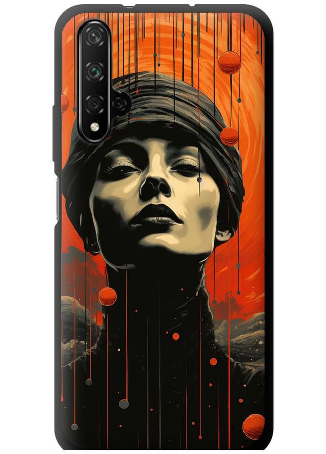 TPU чорний чохол 'Абстрактний портрет v2' для Endorphone Huawei Nova 5T (266052708)