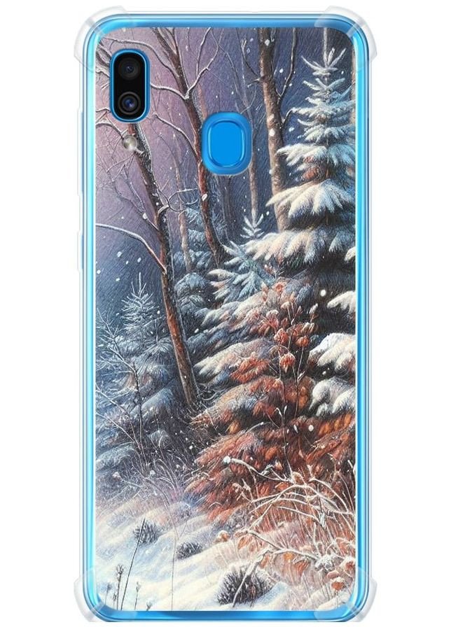 Силіконовий протиударний с посиленими кутами чохол 'Зимовий пейзаж' для Endorphone Samsung Galaxy A20 2019 A205F (275461411)