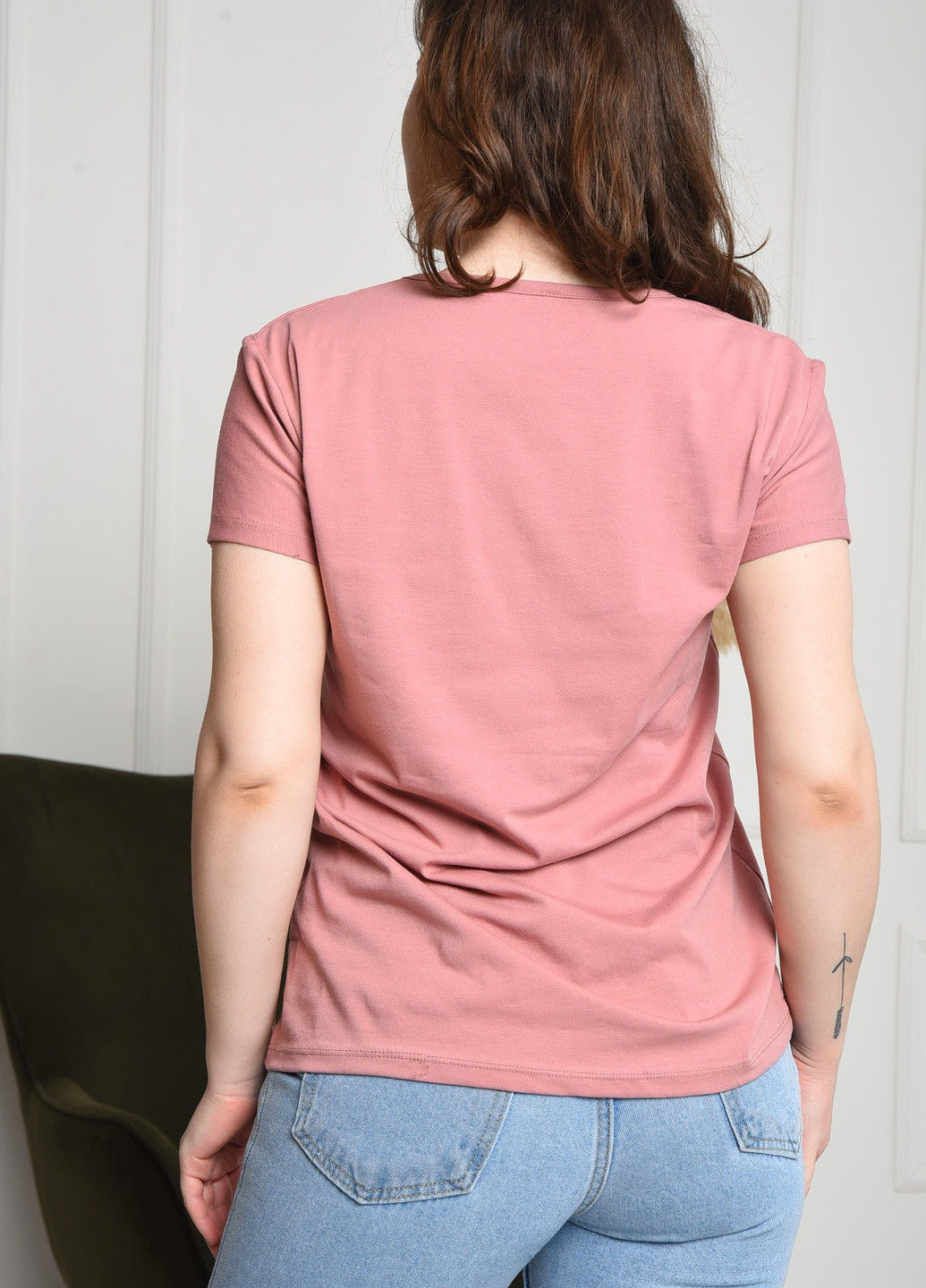Темно-розовая летняя футболка женская темно-розового цвета Let's Shop