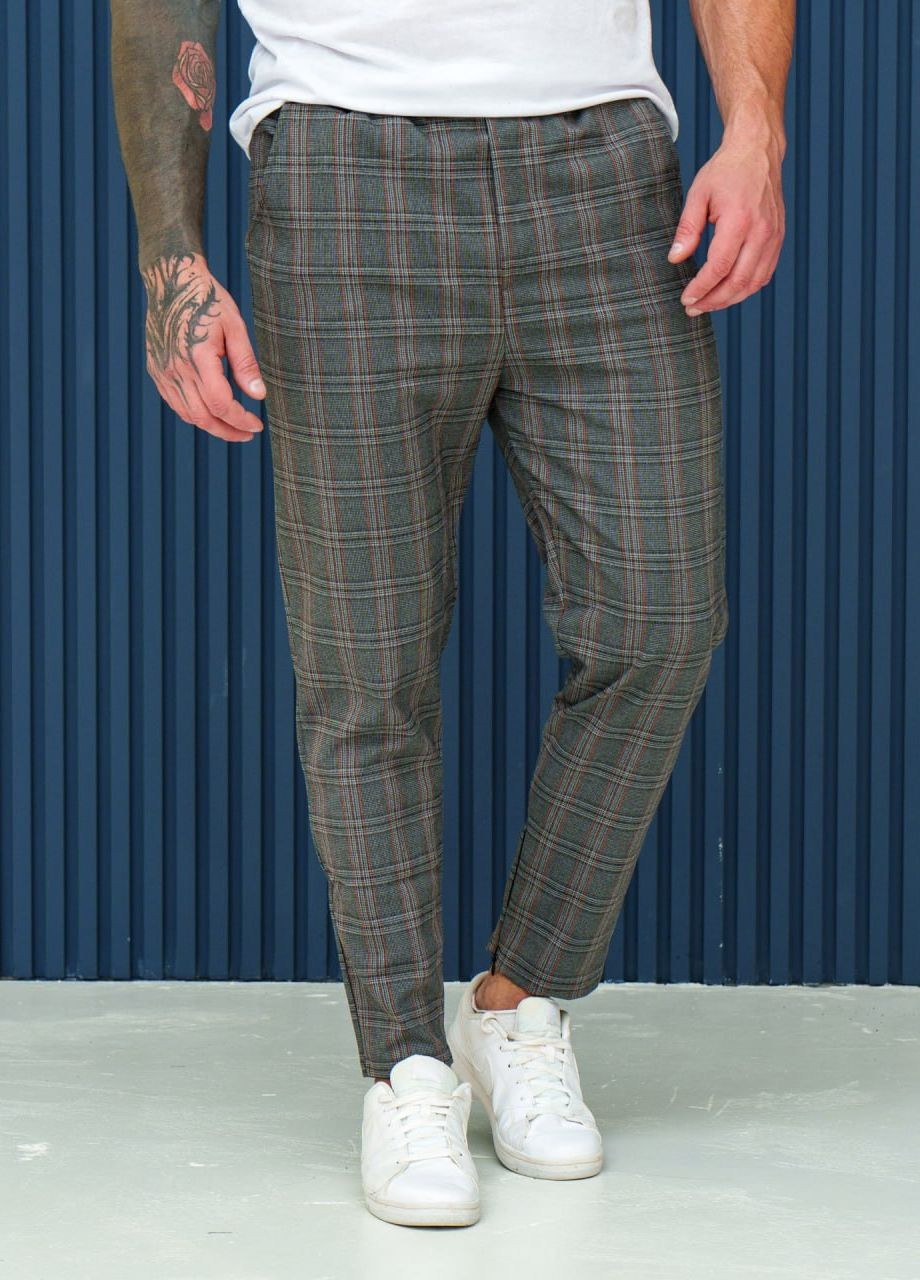 Серые классические демисезонные укороченные, классические, прямые, зауженные брюки Vakko