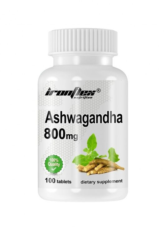 Экстракт ашваганды Ashwagandha 800 mg 100 tabs Ironflex (267150623)