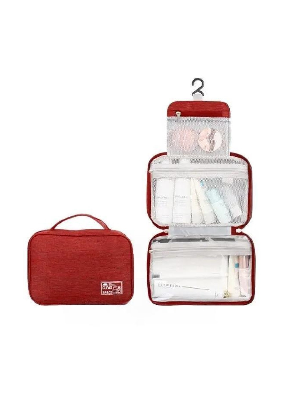 Складаний дорожній органайзер сумка косметичка для зберігання речей косметики аксесуарів 25х16х10 см (476086-Prob) Червоний Unbranded (276249307)