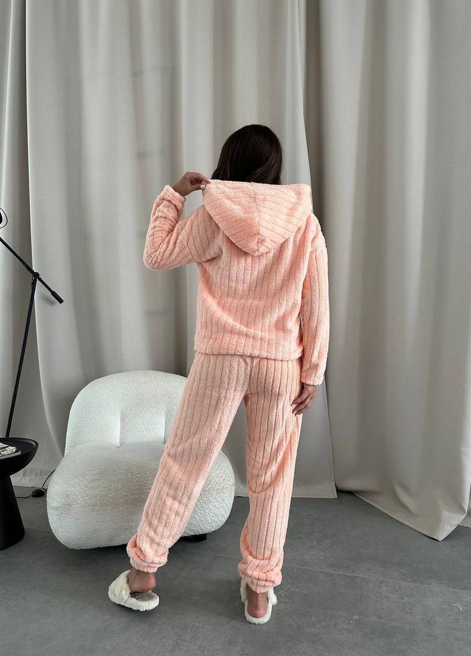 Персиковая всесезон пижама кофта + брюки Garna