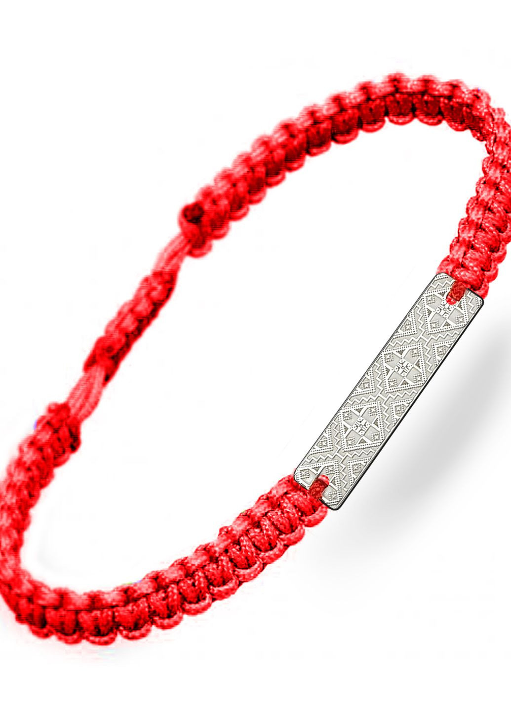 Срібний браслет шамбала плетений Вишиванка червона «Рівне» регулюється Family Tree Jewelry Line (266267240)
