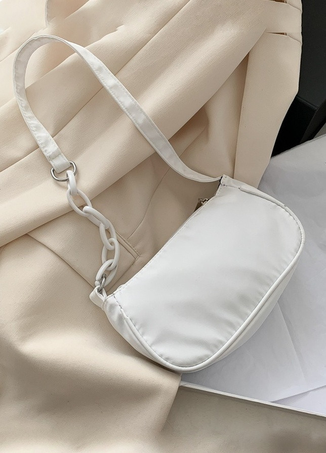 Женская маленькая сумочка багет XM7257 через плечо белая No Brand (259294537)