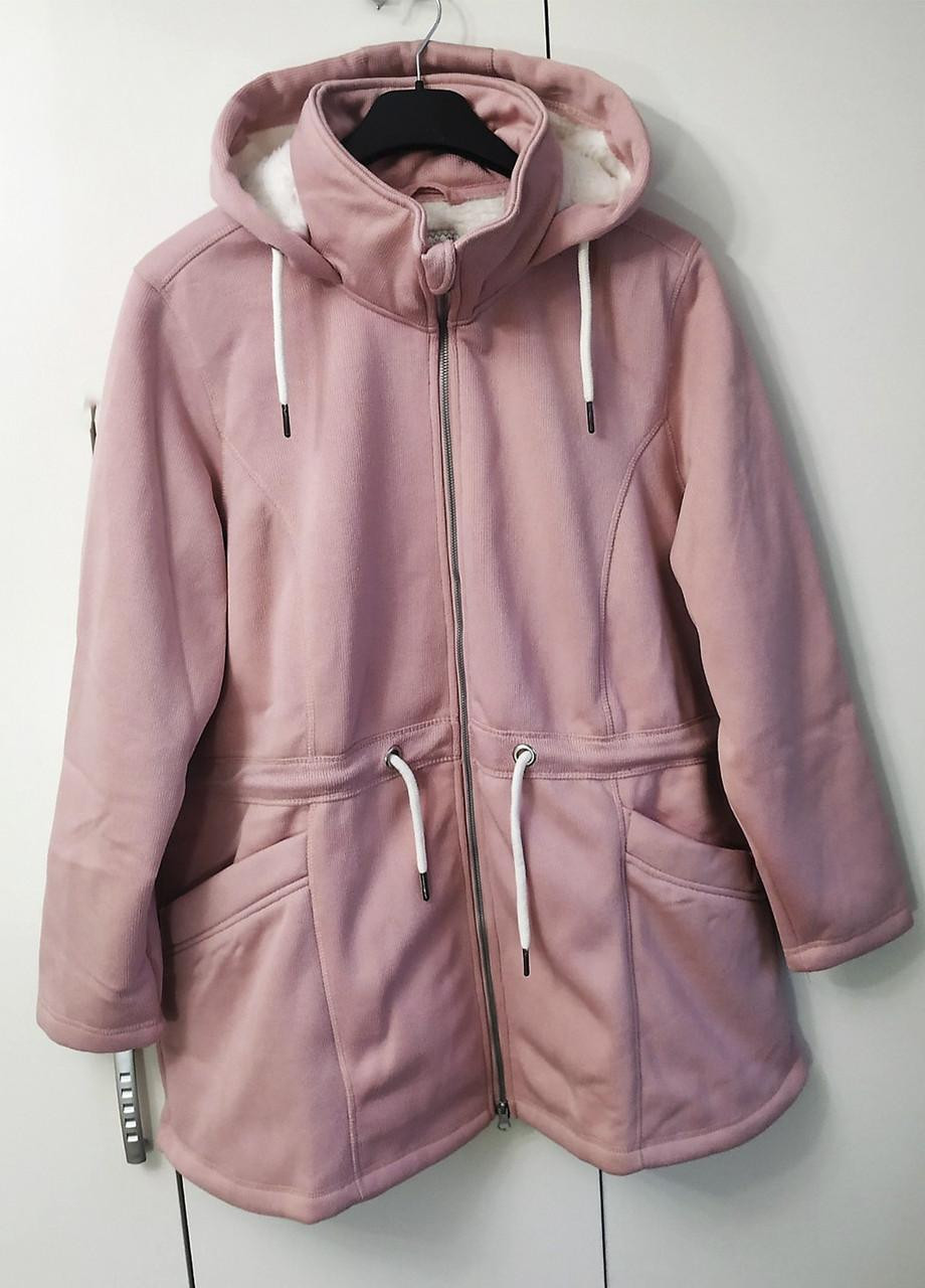 Рожеве флісова термо кофта-куртка, напівпальто на флісі Esmara