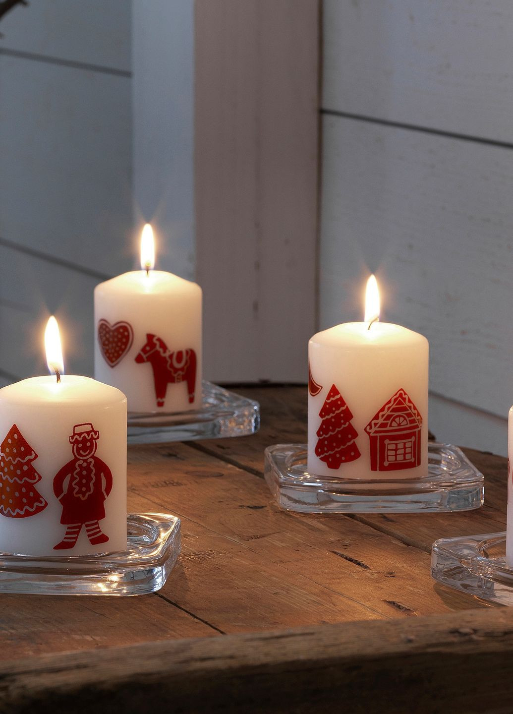 Набір новорічних свічок ІКЕА VINTER 4 шт, 8 см IKEA (268661033)