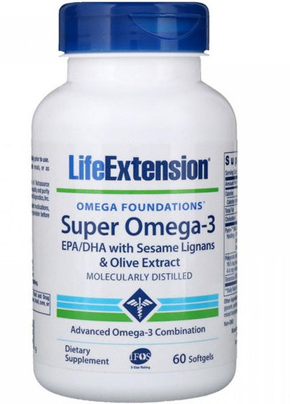 Omega Foundations Super Omega-3 60 Softgels Life Extension (258498763)