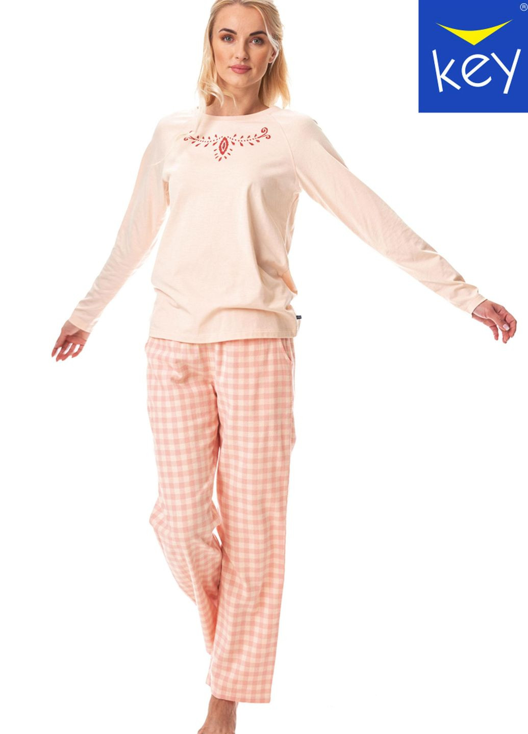 Розовая пижама женская xl mix принт lns 447 b23 Key