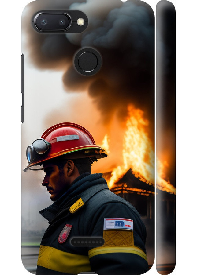 3D пластиковый матовый чехол 'Пожарник' для Endorphone Xiaomi Redmi 6 (258215678)