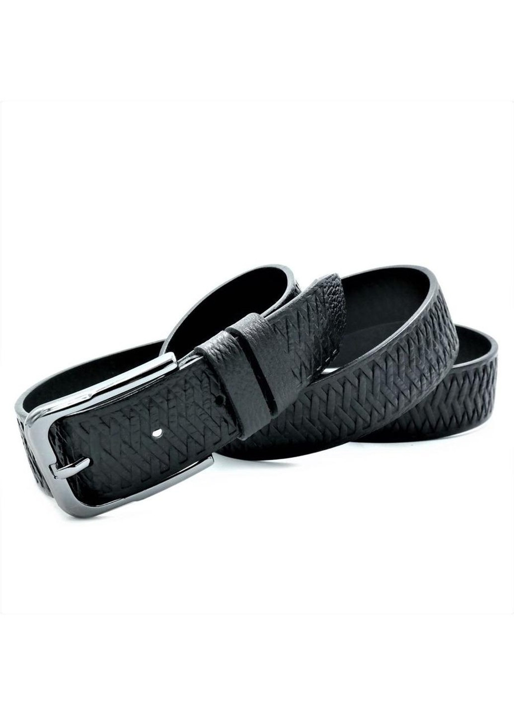 Ремень мужской кожаный Weatro 110-125х3,5 см Черный mkr-35tur-010 Le-Mon (272596280)