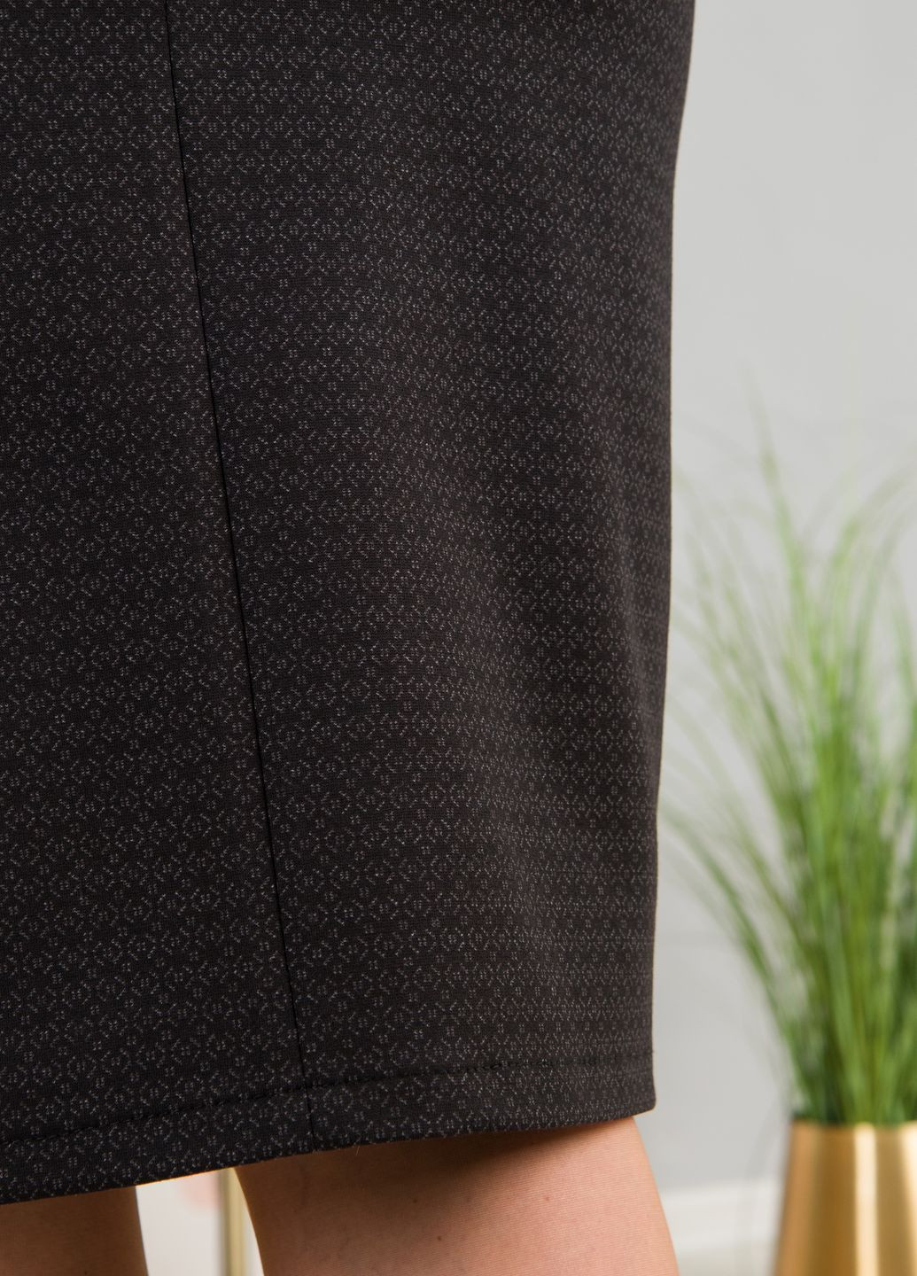 Черная офисная с геометрическим узором юбка No Brand карандаш