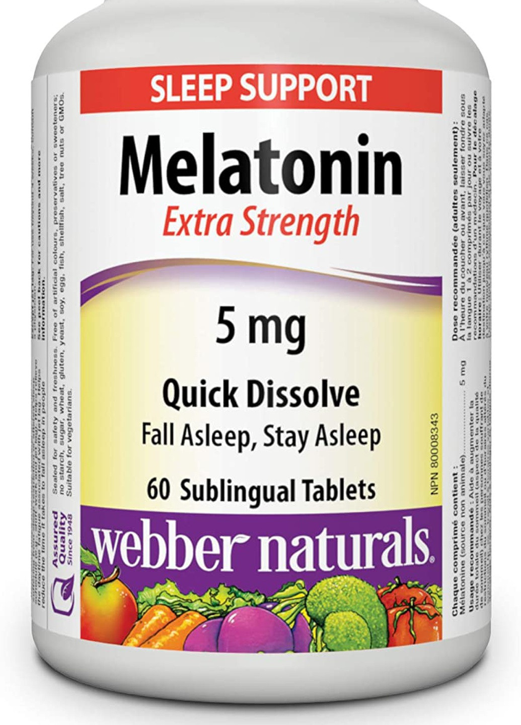 Мелатонин Melatonin E. S. 5mg 60 tablets Webber Naturals (257305127)