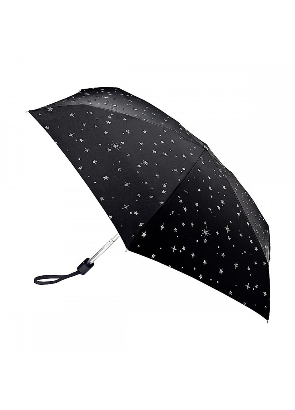 Міні-парасолька жіноча механічна L501-041086 Tiny-2 Glitter Stars Black (Блиск зірок) Fulton (271998010)