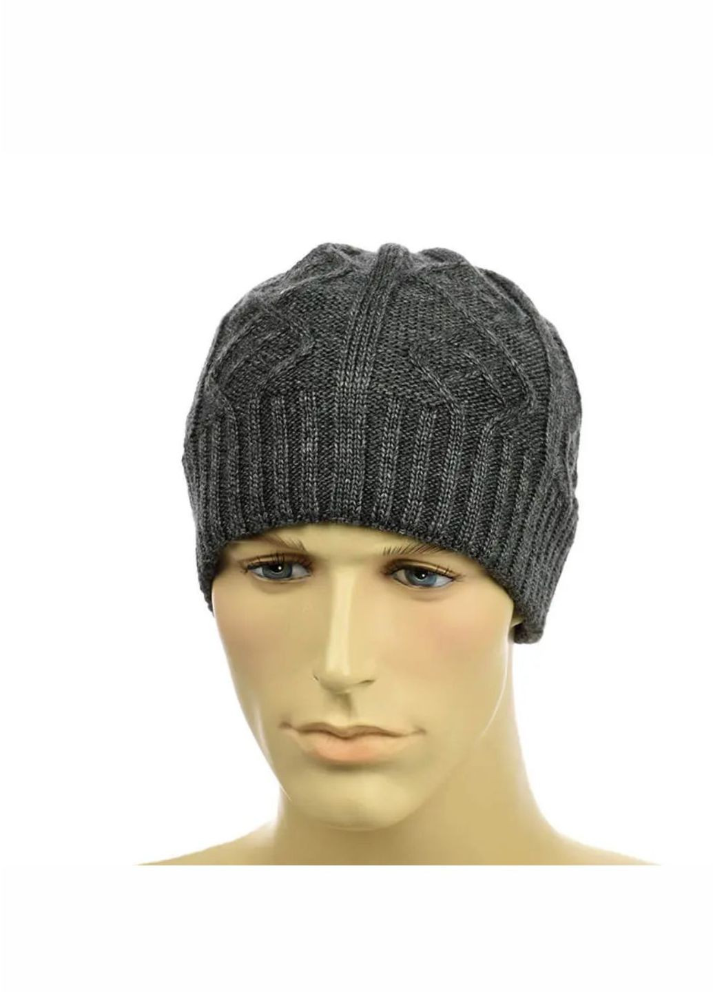 Мужская зимняя шапка на флисе No Brand мужская шапка без отворота (276534584)