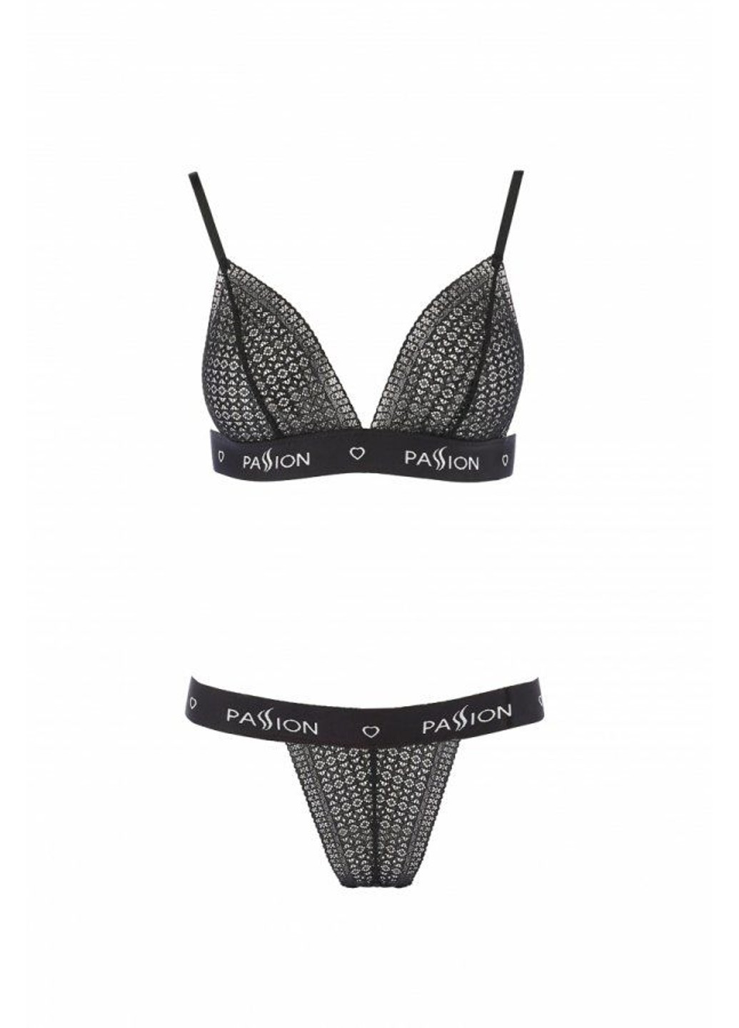 Черный комплект белья glamiss set exclusive черный Passion