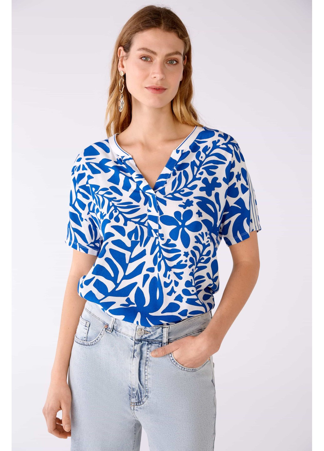 Комбинированная демисезонная женская блузка разные цвета Oui