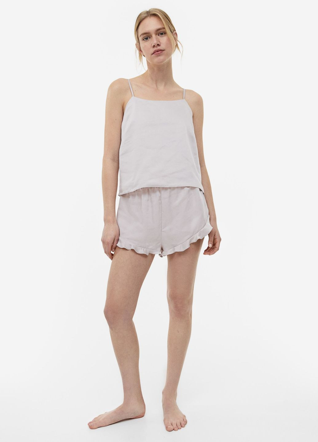 Серо-бежевая всесезон пижама (майка, шорты) H&M