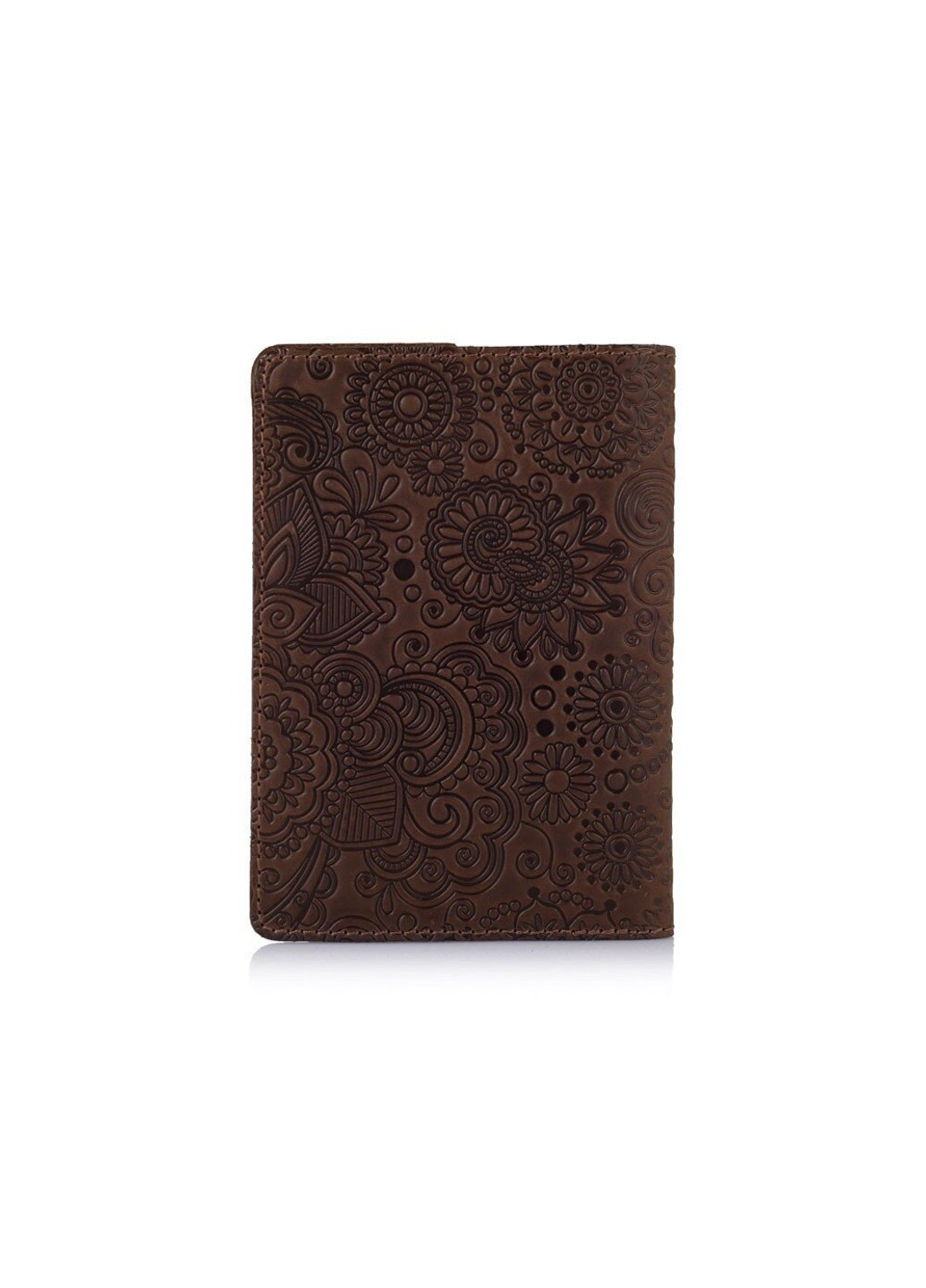 Кожаная коричневая обложка на паспорт HiArt PC-01 Mehendi Art Коричневый Hi Art (268371764)