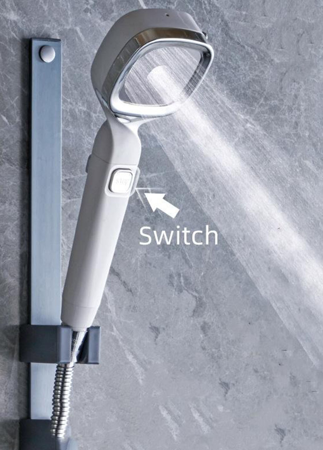 Насадка для душу високого тиску Shower AND464 з кнопкою включення 4 режими Good Idea (270856733)