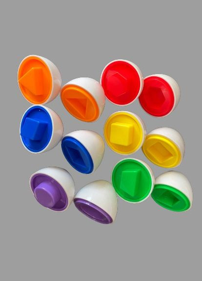 Яйца-сортер детская логическая развивающая игрушка для мелкой моторики геометрические фигуры Cindylove (264302342)