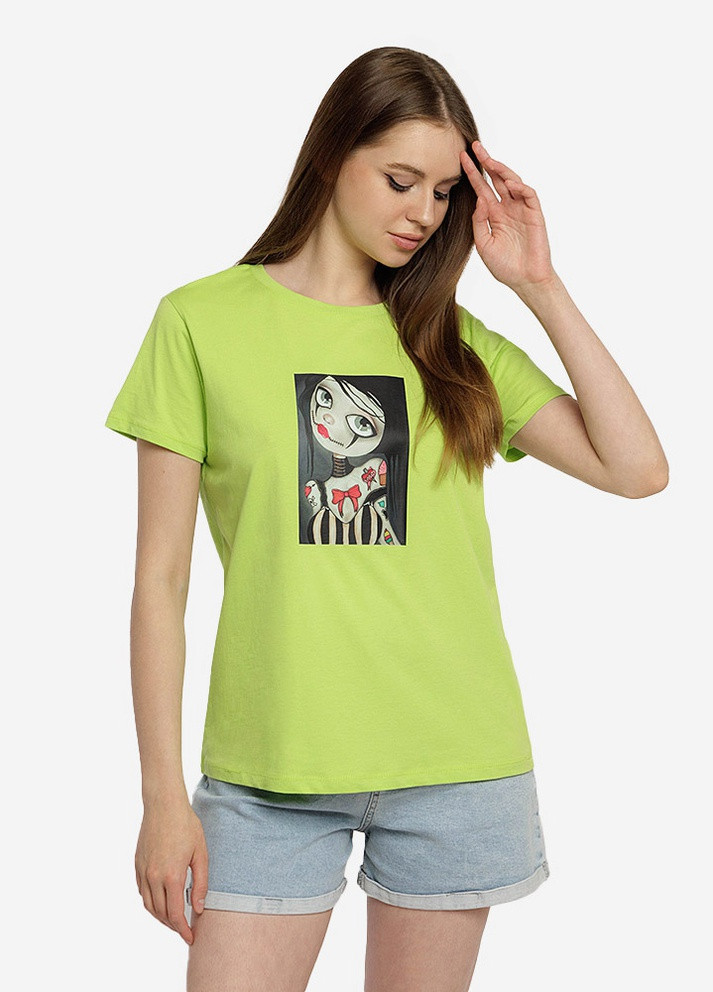 Салатовая летняя жіноча футболка регуляр цвет салатовый цб-00219314 So sweet