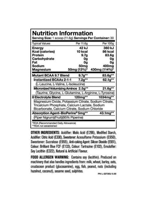 BCAA 9.7 348 g /28 servings/ Green Apple MUTANT (260786058)
