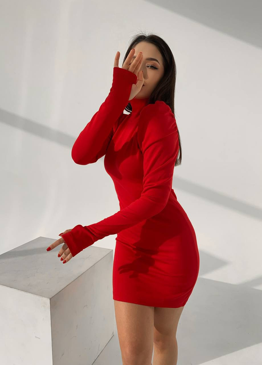 Червона жіноча сукня трикотаж No Brand