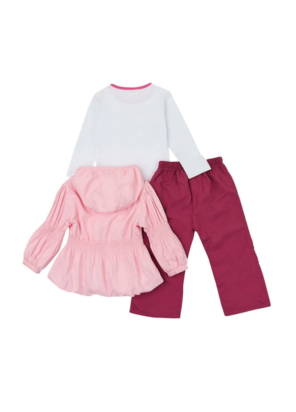 Светло-розовый демисезонный костюм (ветровка, брюки, реглан) Aimico
