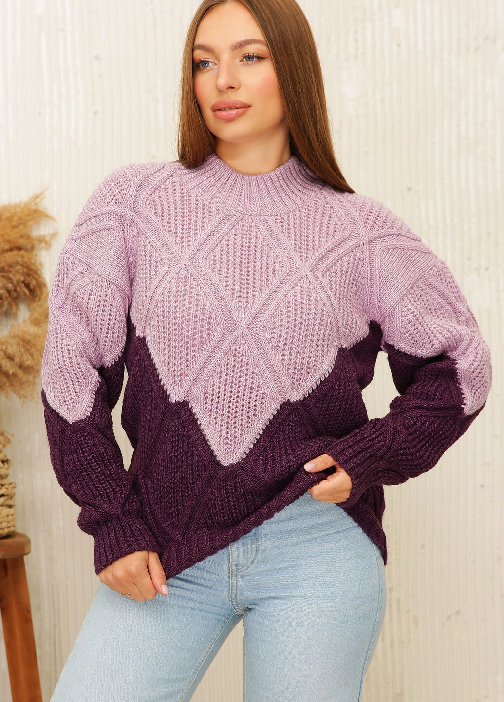 Сиреневый свитер 226 сирень-фиолетовый MarSe