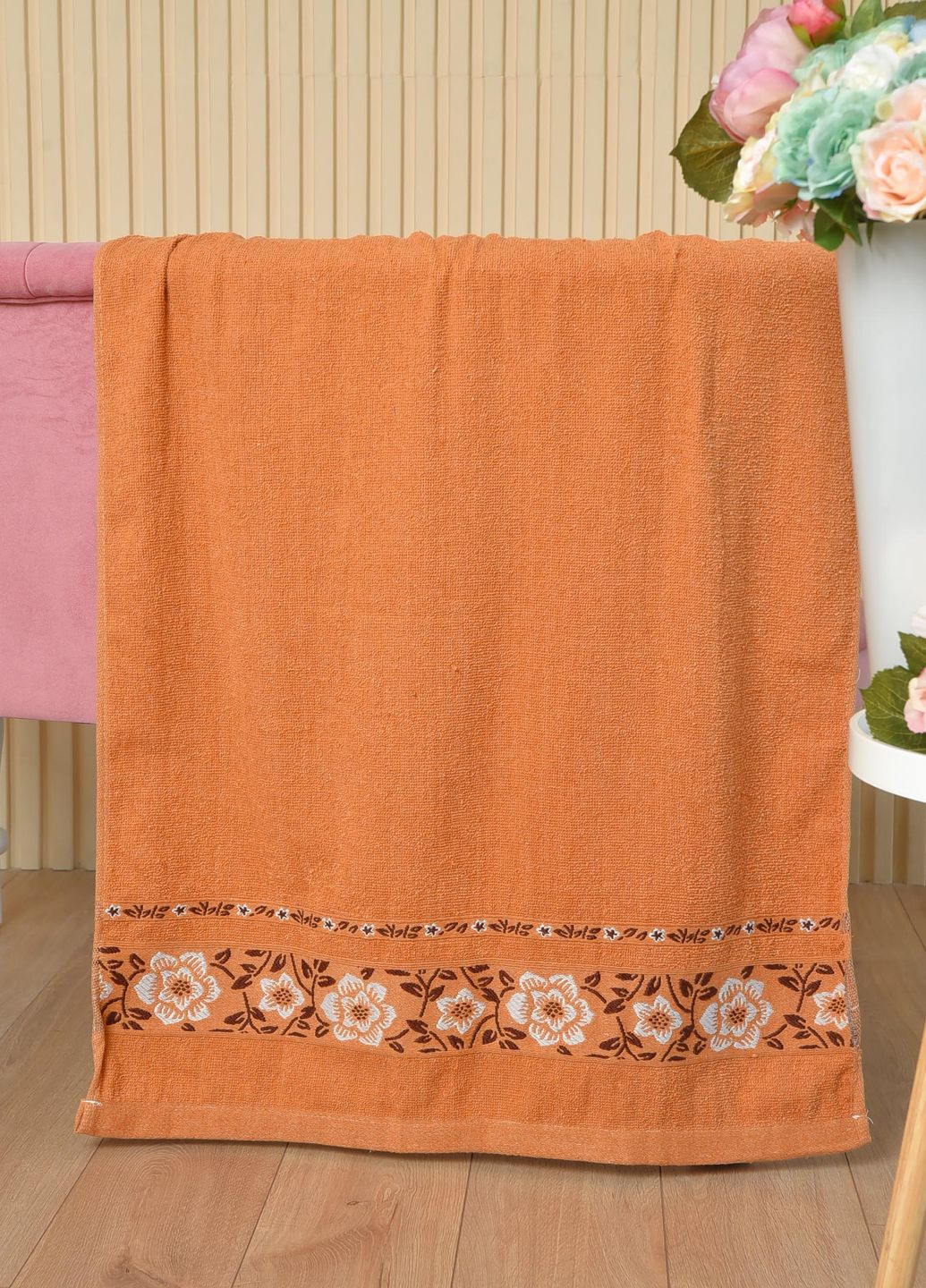 Let's Shop полотенце банное махровое коричневого цвета однотонный коричневый производство - Турция