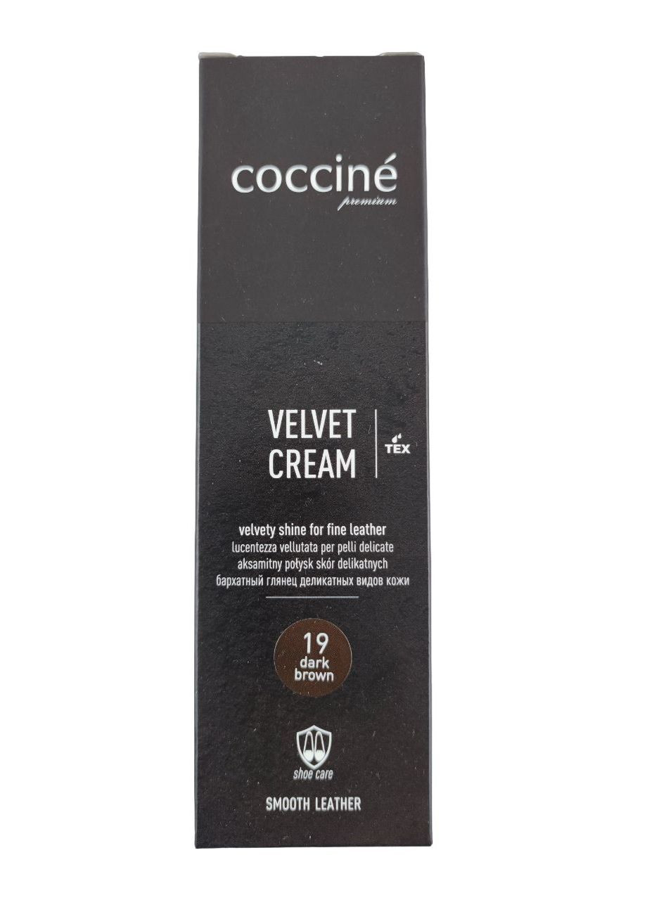 Деликатный крем для обуви Velvet Cream "19 dark brown", 75 мл (110523) Coccine (267495611)