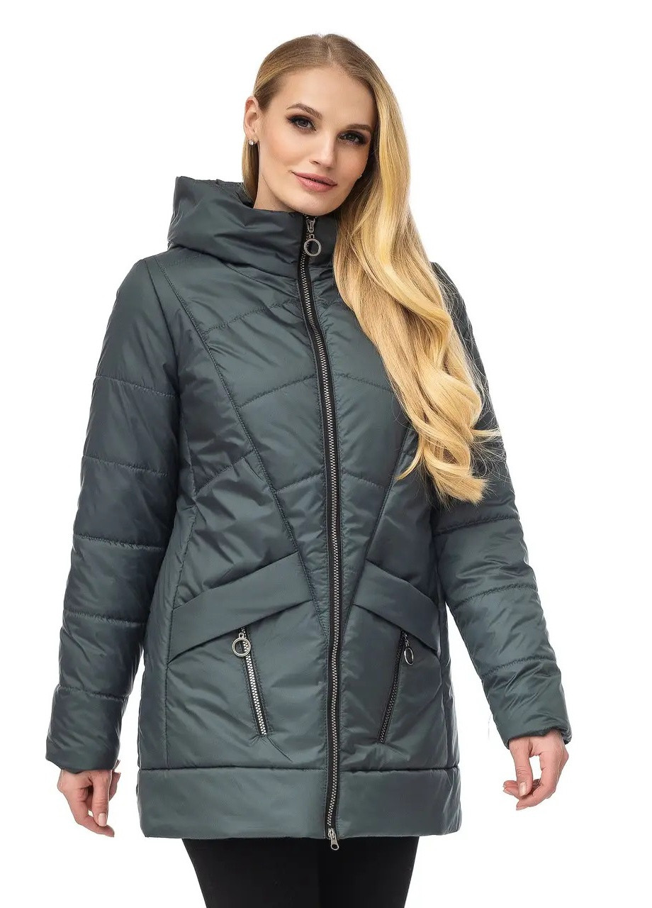 Графітова демісезонна жіноча демісезонна куртка великих розмірів SK