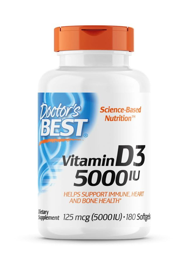 Витамин D3 Vitamin D3 5000 IU 180 Softgels Doctor's Best (260741164)