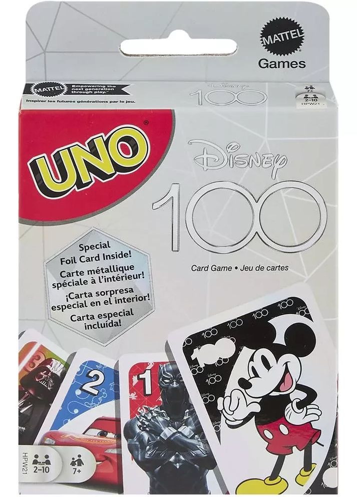 Настільна гра UNO "Disney 100" колір різнокольоровий ЦБ-00231949 Mattel (264189563)