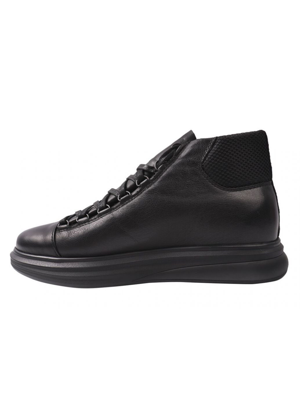 Черные ботинки мужские из натуральной кожи, на платформе, на шнуровке, черные, украина Vadrus